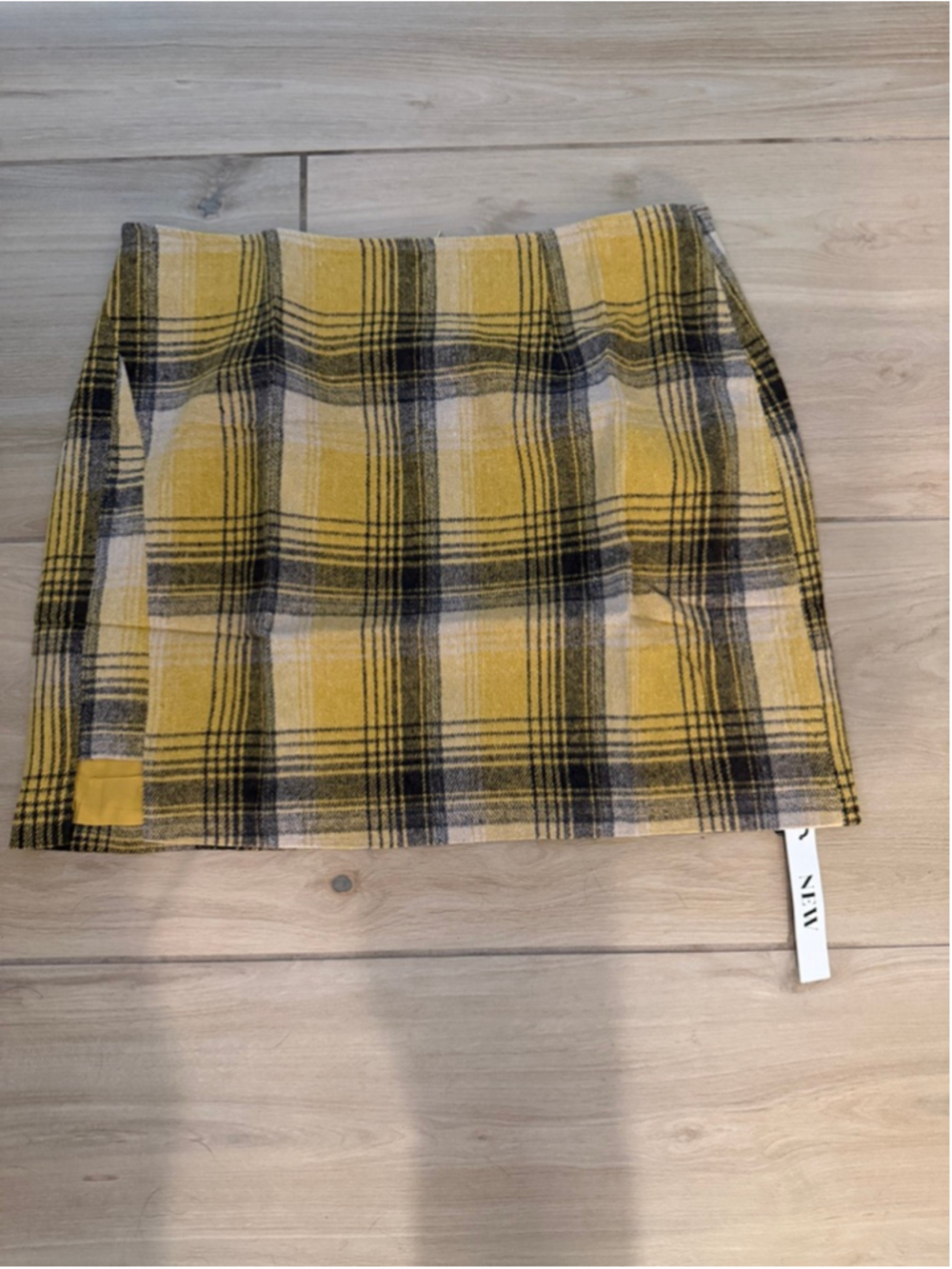 NEW Plaid High Waist Mini Skirt Zipper Back Slit Bodycon Pencil XL